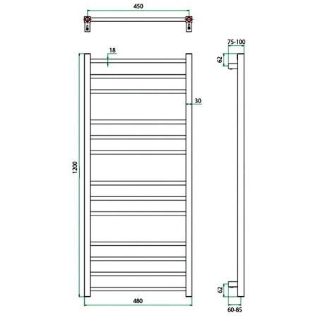 Полотенцесушитель ГРОТА ECOCLASSIK 48/120*