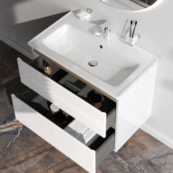 M85AFHX0802WG X-Joy База под раковину AM.PM, подвесная, 80 см, 2 ящика, белый глянец