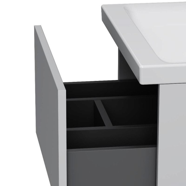 M90FHX0502WG Gem База под раковину AM.PM, подвесная, 50 см, 2 ящика push-to-open, белый, глянец