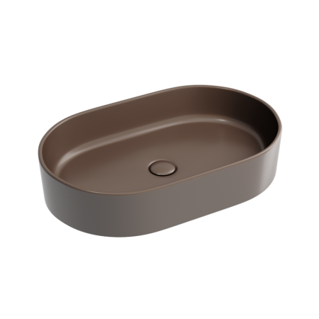 Умывальник чаша накладная овальная Ceramicanova Element 608*385*122мм, Темно-коричневый матовый, CN6048MDB