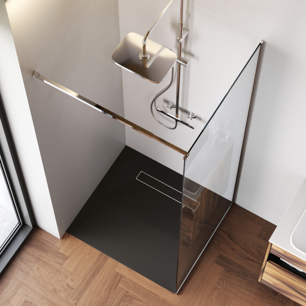 W84WI-80-F1-MTE Душевая перегородка AM.PM Func 80x200, стекло прозр. 8 мм + покрытие, профиль мат хром