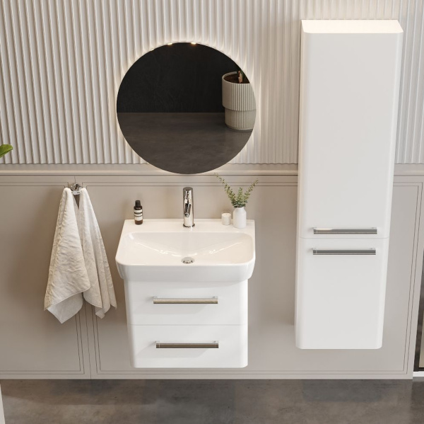 Тумба под умывальник Belux подвесная Портленд 60-02 Белый глянцевый