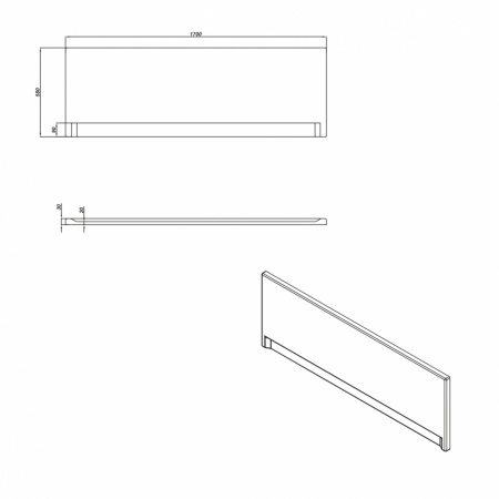 Фронтальная панель для ванны Cersanit UNIVERSAL TYPE 1 170 PA-TYPE1*170-W