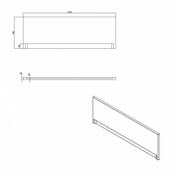 Фронтальная панель для ванны Cersanit UNIVERSAL TYPE 1 170 PA-TYPE1*170-W