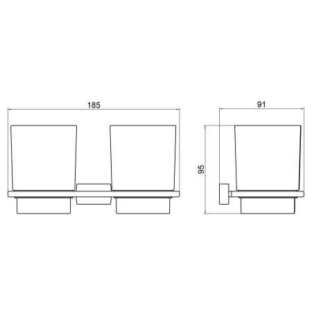 Стакан для ванной комнаты двойной Timo Selene 43034/00, хром