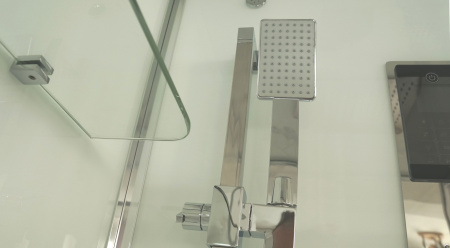 Душевая кабина Timo Premium IMPI  (100*100*220), стульчик прозрачный