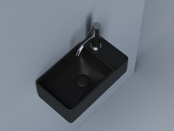 Умывальник подвесной прямоугольный Ceramicanova Element 395*220*125мм, Черный матовый, CN5045MB