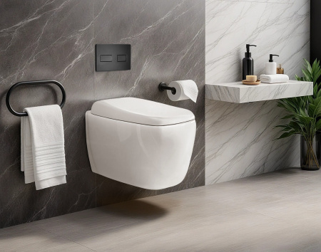 Унитаз ROMINA Aria Tornado подвесной безободковый со смывом торнадо Ceruttispa CT10613 (520х345х365)