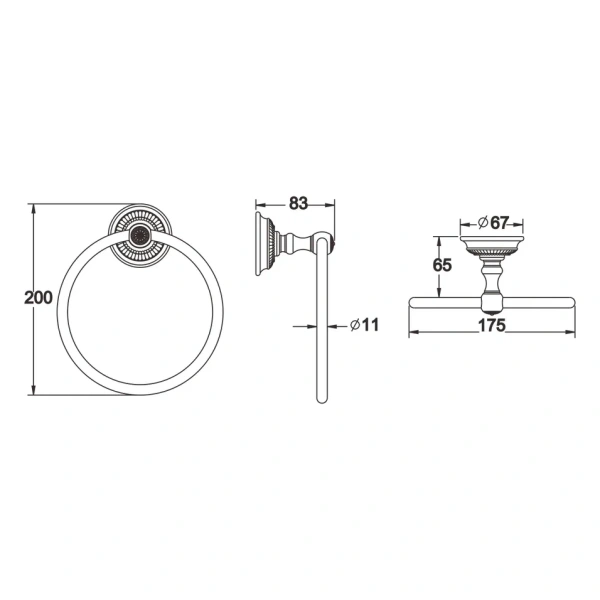 Кольцо для полотенец Rose RG1406Q, бронза