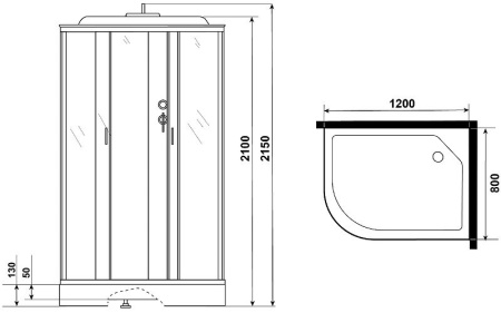 Душевая кабина Niagara Classic 120х80 NG-3312-14R без гидромассажа