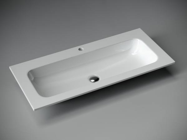 Умывальник накладной прямоугольный Ceramicanova Element 1010*457*137мм, белый, CN7013