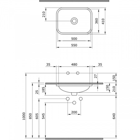 Умывальник Bocchi Scala Arch 1006-004-0125 55x41 см