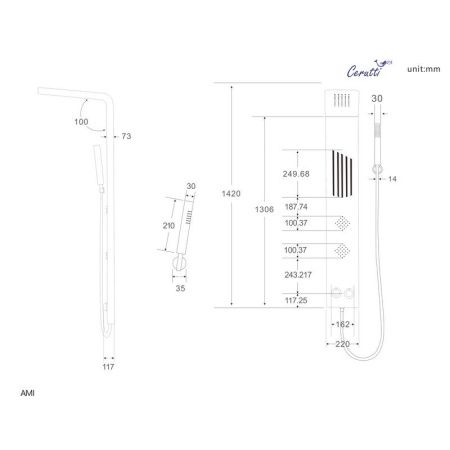 Панель AMI B душевая Cerutti SPA CT8994