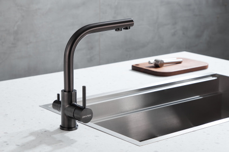 Смеситель для кухни Paulmark ESSEN Es213011-GM, вороненая сталь