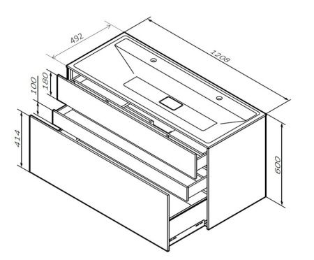 База под раковину AM.PM Inspire 2.0 M50AFHX1203EGM подвесная 120 см, 3 ящика, элегантный серый