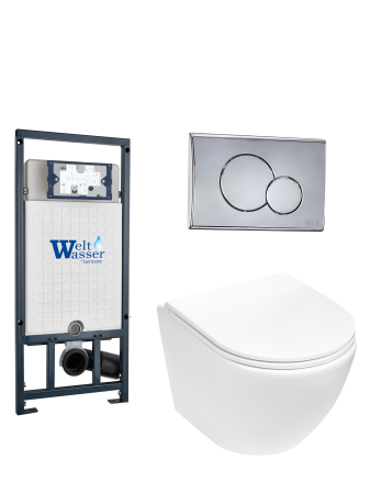 Комплект инсталляции с унитазом Weltwasser MARBERG 507 + MERZBACH 043 MT-WT + MAR 507 RD-CR
