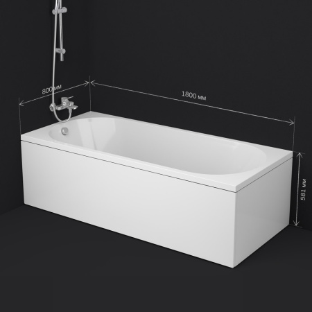 W94A-180-080W-A X-Joy Ванна акриловая AM.PM 180х80
