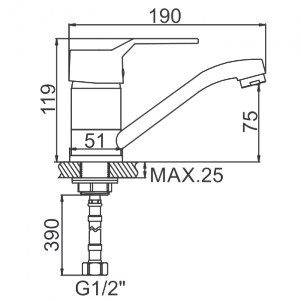 Смеситель для мойки Ledeme H63 L4563-2