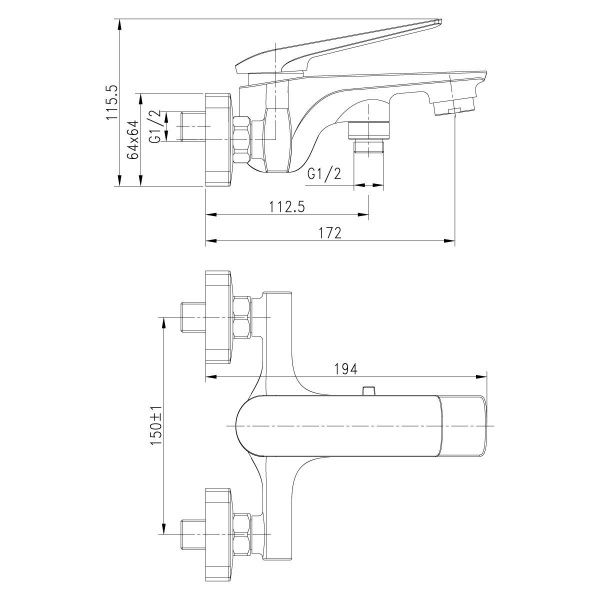 Смеситель Lemark Allegro LM5914CW для ванны