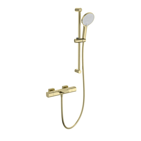 Смеситель для ванны с душевым гарнитуром и термостатом WONZON & WOGHAND, Брашированное золото (WW-C2017-A-BG)