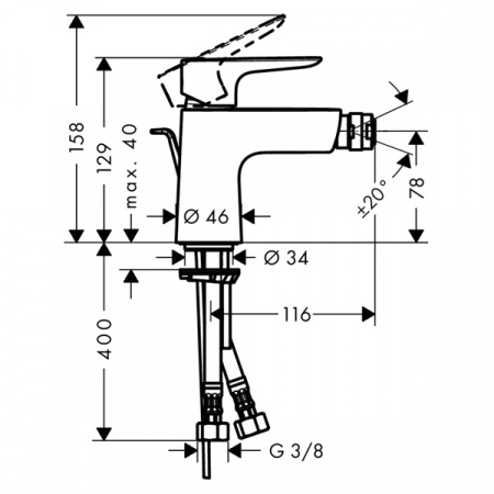 Смеситель для биде Hansgrohe Talis E 71720000