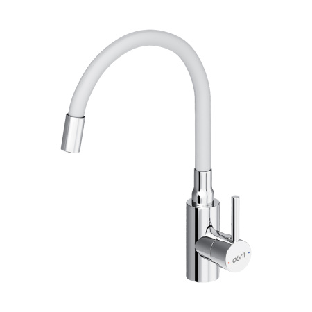 D3007633 Logic Кухонный смеситель Dorff с гибким изливом, белый