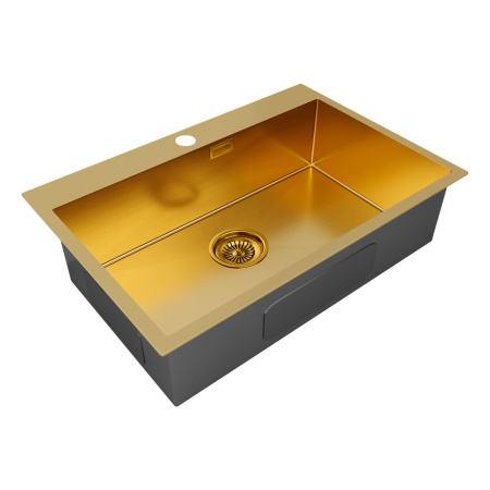 Мойка Paulmark KRONER 75 PM217551-BG 510х750х200 мм, нержавеющая сталь, брашированное золото