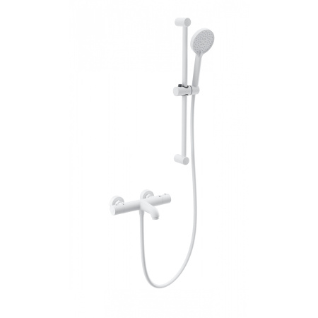 Смеситель для ванны с душевым гарнитуром и термостатом WONZON & WOGHAND, Белый матовый (WW-C2006-A-MW)