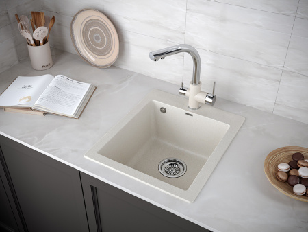 Мойка Paulmark KANTE 40 PM104249-BE 490х415х195 мм, IT-GRANIT, бежевый