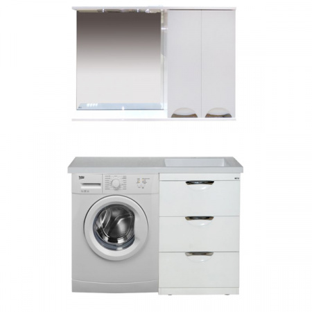 Зеркало-шкаф Misty Куба 120 R белый