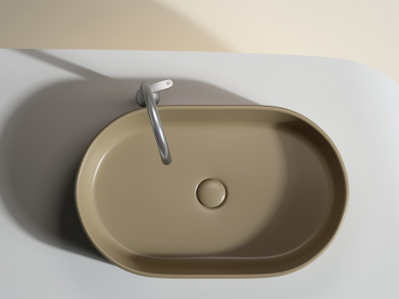 Умывальник чаша накладная овальная Ceramicanova Element 608*385*122мм, Капучино матовый, CN6048MC