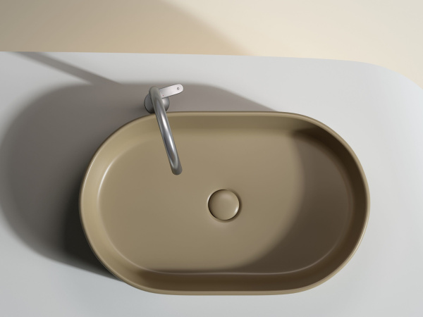 Умывальник чаша накладная овальная Ceramicanova Element 608*385*122мм, Капучино матовый, CN6048MC