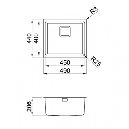 Кухонная мойка Elleci W-Square 450 LIW450SACMU