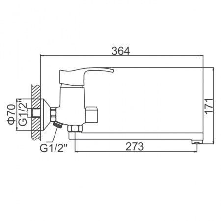 Смеситель для ванны Ledeme H64 L2264