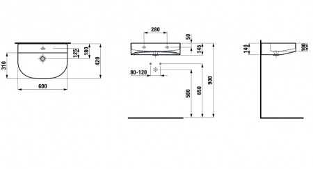 Умывальник Laufen Sonar 8103427571091 60x42x14.5