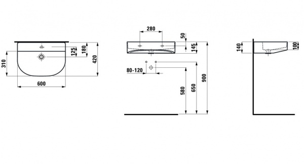 Умывальник Laufen Sonar 8103420001091 60x42x14.5