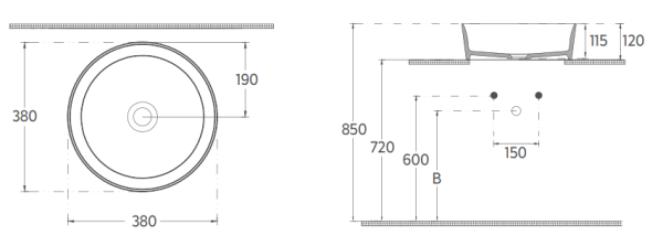 Раковина накладная ISVEA Peak 10PE65038SV круглая 38 см без цвет белый 10PE65038SV