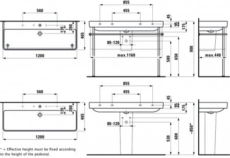 Умывальник Laufen Pro S 8149654001081 120x46.5x17.5