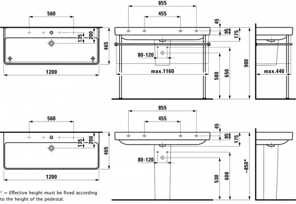 Умывальник Laufen Pro S 8149650001081 120x46.5x17.5