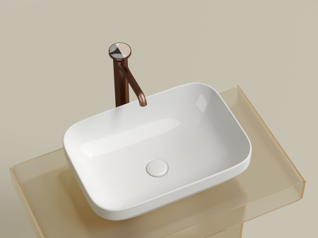 Умывальник чаша накладная прямоугольная Ceramicanova Element 500*359*145мм, белый, CN6055