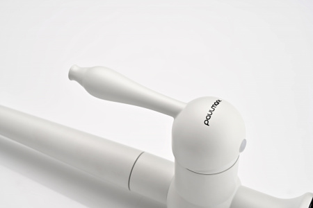 Смеситель для кухни Paulmark RETRO Re213226-431, белый матовый полностью