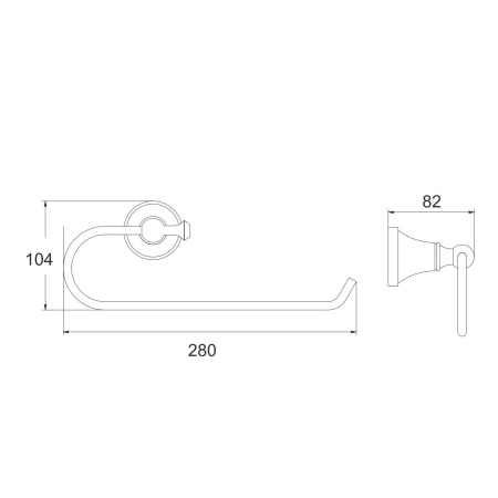 Полотенцедержатель Rose RG1906E, золото