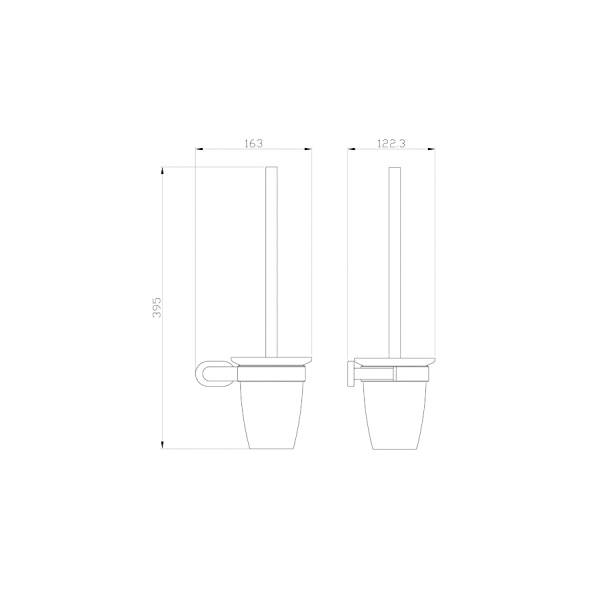 Туалетный ершик в комплекте WONZON & WOGHAND, Глянцевое золото (WW-8429-LG)