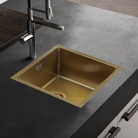 Мойка Melana 4545 ProfLine 1,2/220 САТИН ЗОЛОТО врезная квадратная D4545HG