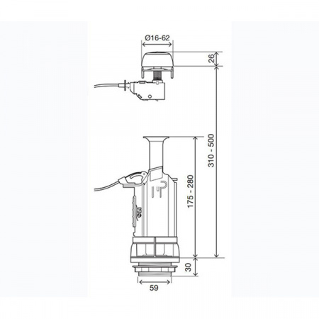 Клапан двойного слива с тросиком Oli Atlas Cable 022369