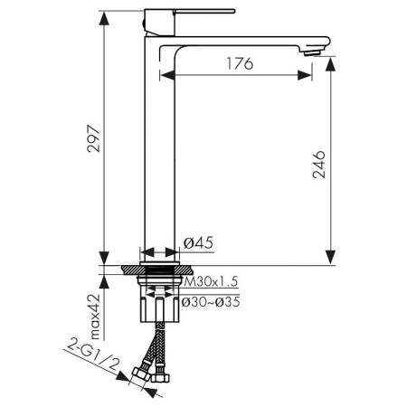 Смеситель для раковины Kaiser Serio 05411-9 Черный матовый