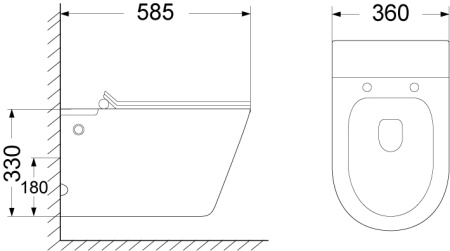 Унитаз ARGENTERA Aria Pulse подвесной с функцией импульсного смыва, БЕЗ РАМЫ (585х360х330) Ceruttispa CT10590