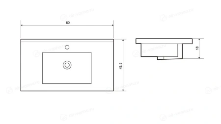 Умывальник Triton 825С 800 (плоский)