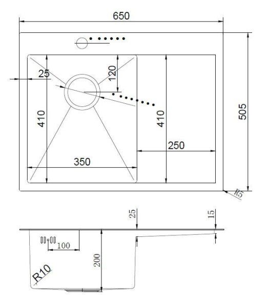 Мойка ARFEKA AF 650*505 L SATIN