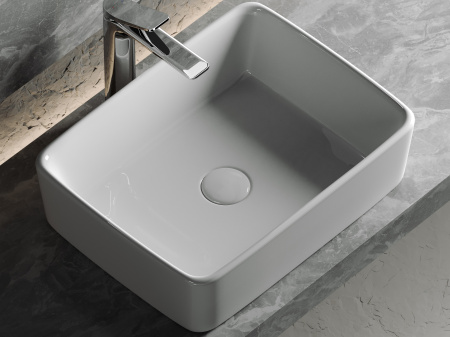 Умывальник чаша накладная прямоугольная Ceramicanova Element 480*370*130мм, Белый, CN6037